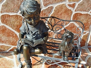 Boy And Dog Bronze Statue: Monday’s Free Daily Jigsaw Puzzle