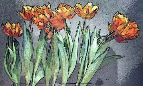 Flower Drawing – Tuesday’s Artistic Daily Jigsaw Puzzle
