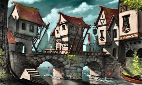 Medieval Fantasy Bridge City – Saturday’s Jigsaw Puzzle