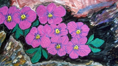 Old Painted Flowers
