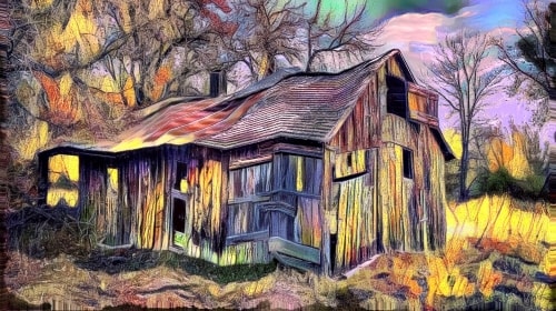 Twisted Shed – Thursday’s Artistic Daily Jigsaw Puzzle