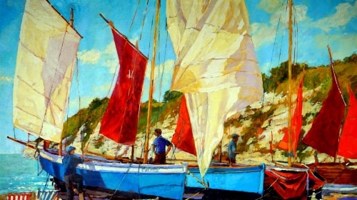 Painted Boats – Friday’s Fine Art Free Daily Jigsaw Puzzle