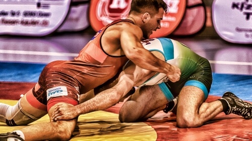 Wrestlers – Monday’s Free Daily Jigsaw Puzzle