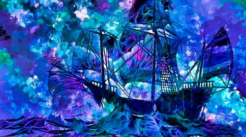 Abstract Ship – Tuesday’s Watery Daily Jigsaw Puzzle