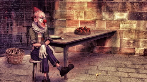 Lonesome Clown – Tuesday’s Daily Jigsaw Puzzle