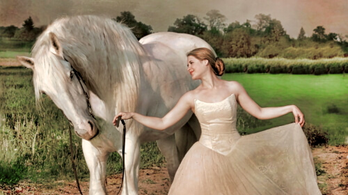 A Young Woman And Her Horse