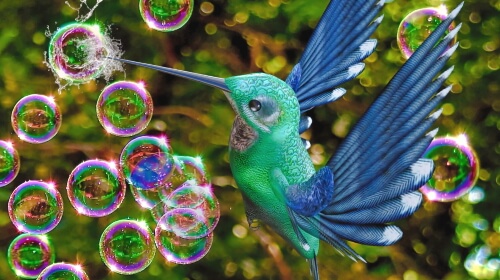 Bird and Soap Bubbles – Friday’s Free Daily Jigsaw Puzzle