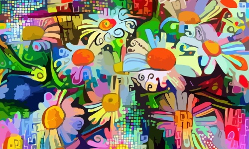 Abstract Daisies – Thursday’s Daily Jigsaw Puzzle