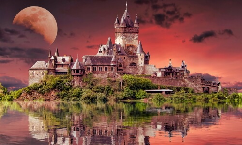 A Castle At Sunset – Wednesday’s Daily Jigsaw Puzzle