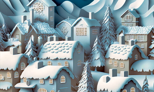 Winter Village – Thursday’s Daily Jigsaw Puzzle