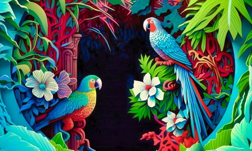 Parrots – Monday’s Warmer Weather Daily Jigsaw Puzzle