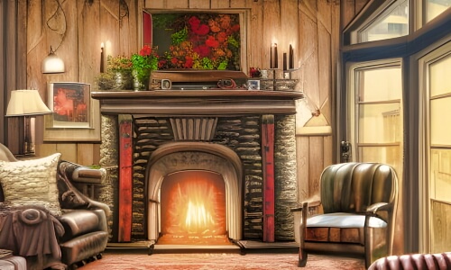 Log Cabin Interior – Monday’s Daily Jigsaw Puzzle