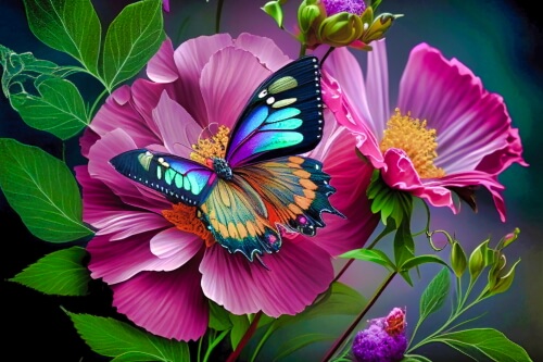 Butterfly On Flowers