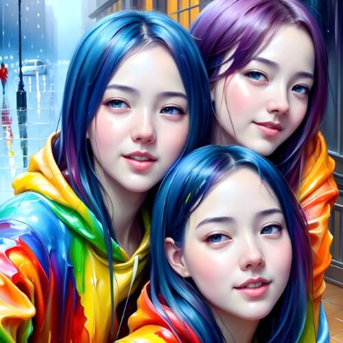 Colorful Selfie With Friends