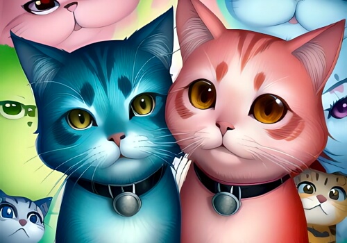Colorful Cats – Thursday’s Daily Jigsaw Puzzle