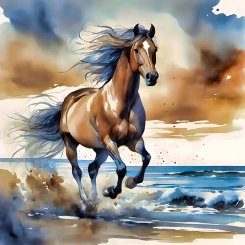 Watercolor Horse Painting – Saturday’s Free Daily Jigsaw Puzzle