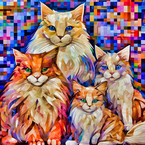 Abstract Kitty Cats – Wednesday’s Daily Jigsaw Puzzle