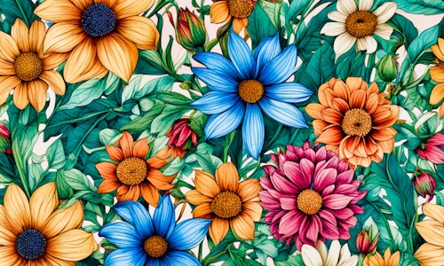 Illustrated Flowers – Saturday’s Daily Jigsaw Puzzle
