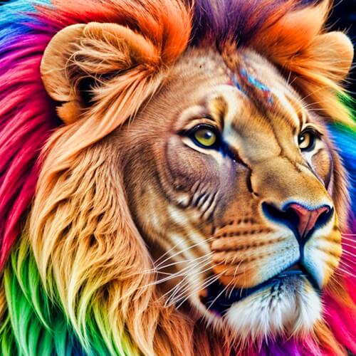 Colorful Lion – Wednesday’s Daily Jigsaw Puzzle