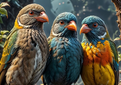 Three Pretty Birds – Thursday’s Daily Jigsaw Puzzle
