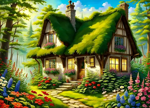 Summer Cottage – Saturday’s Daily Jigsaw Puzzle