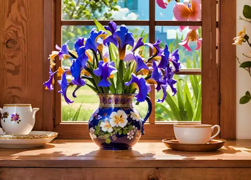 Flowers In The Window – Wednesday’s Daily Jigsaw Puzzle