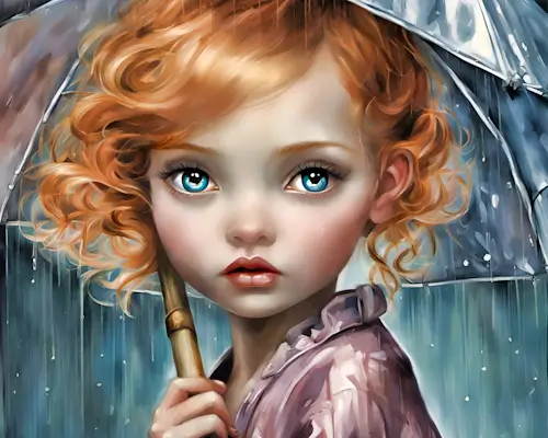 Young Girl In The Rain