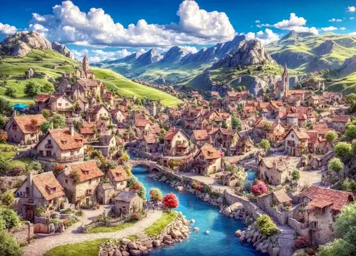A Mountain Village – Wednesday’s Daily Jigsaw Puzzle