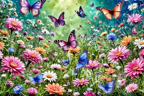 Flowers and Butterflies – Thursday’s Daily Jigsaw Puzzle