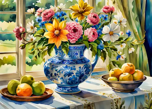 Still Life Flowers – Saturday’s Daily Jigsaw Puzzle