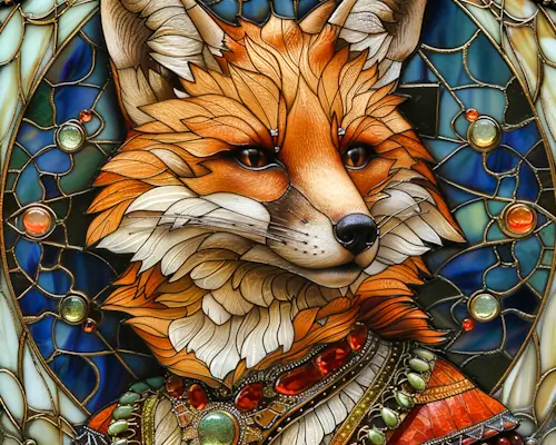 Monday’s Daily Jigsaw Puzzle – Stained Glass Fox