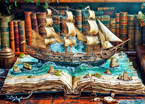 Ship In A Book – Wednesday’s Daily Jigsaw Puzzle