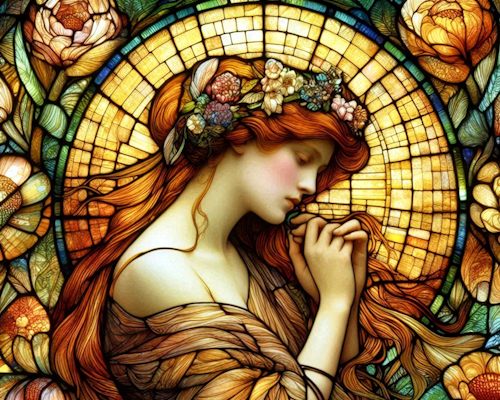 Stained Glass Woman – Friday’s Daily Jigsaw Puzzle