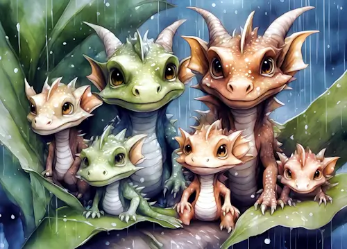 Dragon Family – Thursday’s Daily Jigsaw Puzzle