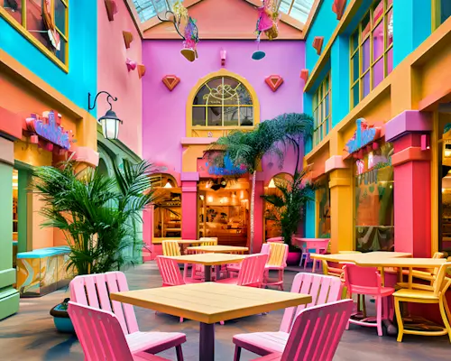 Colorful Courtyard – Monday’s Daily Jigsaw Puzzle