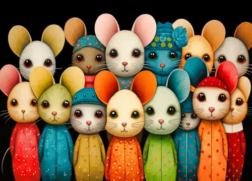 Mice Family Portrait – Monday’s Daily Jigsaw Puzzle