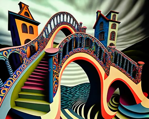 Wednesday’s Daily Jigsaw Puzzle – Surreal Bridge Art