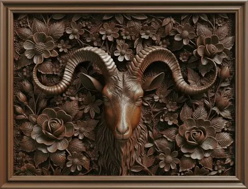 Tuesday’s Daily Jigsaw Puzzle – Ram Carved In Wood