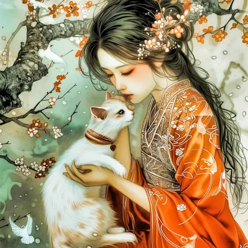 Young Woman And Cat – Wednesday’s Jigsaw Puzzle