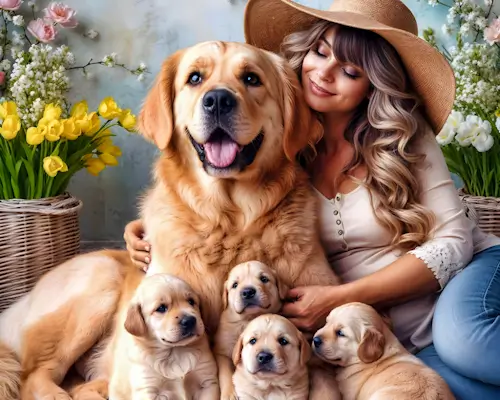 A Woman And Her Dogs – Monday’s Daily Jigsaw Puzzle