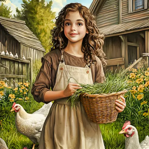 Saturday’s Daily Jigsaw Puzzle – Young Girl And Chickens
