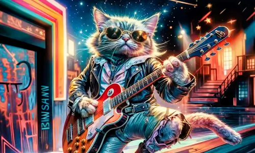 Rock Star Cat – Wednesday’s Daily Jigsaw Puzzle