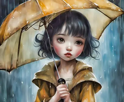 Girl With Umbrella Redux – Saturday’s Daily Jigsaw Puzzles