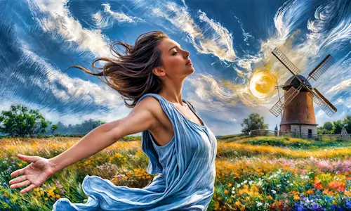 Sunday’s Daily Jigsaw Puzzle – Woman And Windmill