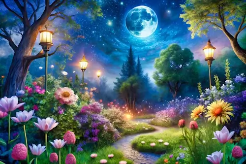 A Walk In The Garden At Night – Friday’s Jigsaw Puzzle
