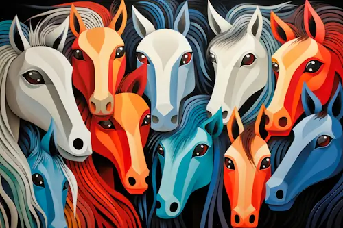 Colorful Horses for Saturday’s Jigsaw Puzzles