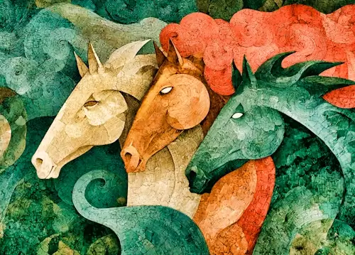 Abstract Horses – Monday’s Daily Jigsaw Puzzles