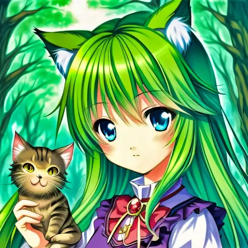 Tuesday’s Jigsaw Puzzle – Anime Girl And Cat