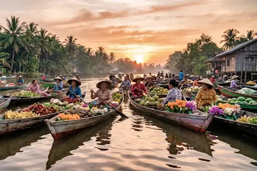 Floating Market – Monday’s Daily Jigsaw Puzzle