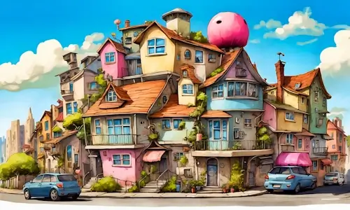 Colorful Houses – Wednesday’s Daily Jigsaw Puzzle